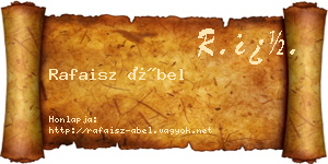 Rafaisz Ábel névjegykártya